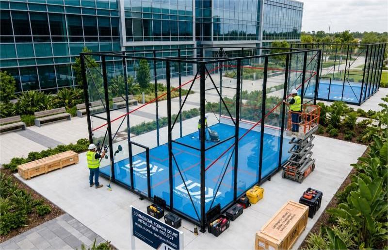 squash court installation project