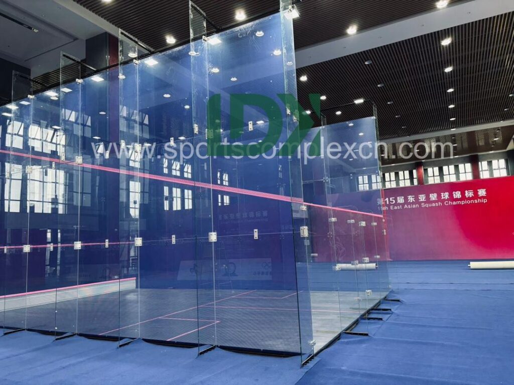 bespoke all glass squash court qatar