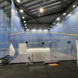 outdoor glass squash court installation project Australia