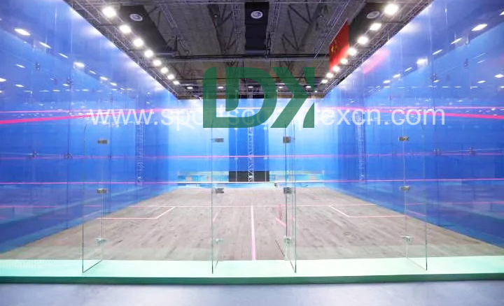 ldk professional indoor glass squash court project front view 2