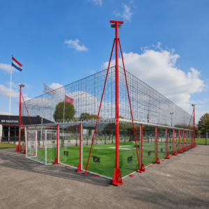 Outdoor glass soccer cage project installed in Netherlands football club by LDK