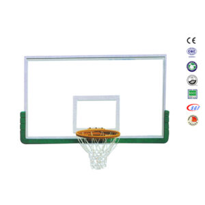 LDK1022 high quality tempered glass basketball board with heavy duty aluminium alloy frame and FIBA standard blue protective padding.