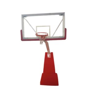 Heavy duty electric hydraulic base stabilization lock for the basketball equipment sports floor stand.