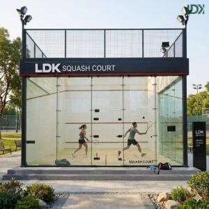 Commercial outdoor glass squash court for fitness centers