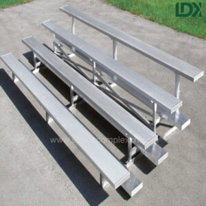 3-Row LDK Aluminum Bleachers On Concrete, Portable Sports Seats For Soccer Games