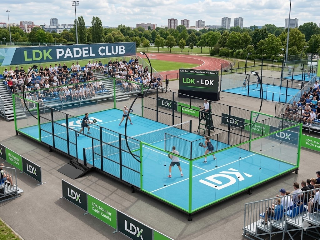 Modular padel court system for scalable sports facility investment projects