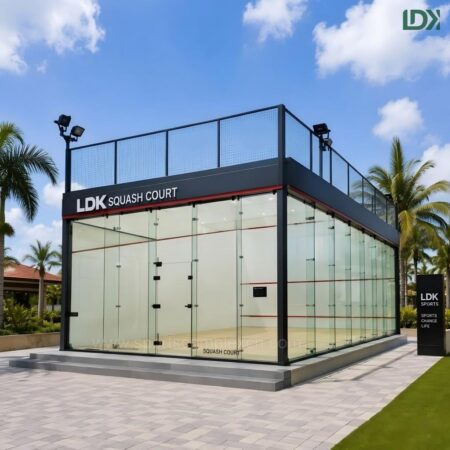 Professional outdoor glass squash court for sports clubs