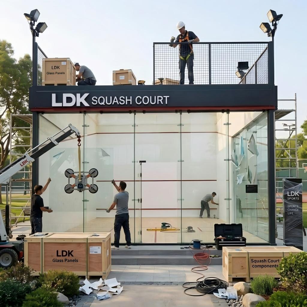 outdoor squash court installation