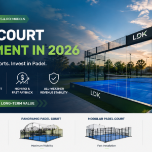 Global padel court investment opportunities in 2026 featuring glass panoramic modular and covered padel courts