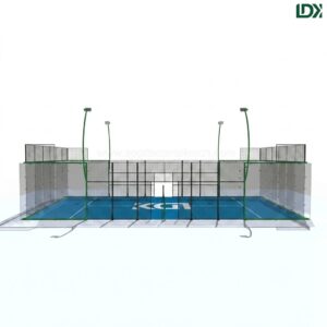 Front View of 360 Degrees Panoramic Padel Court for Sports Clubs and Commercial Facilities