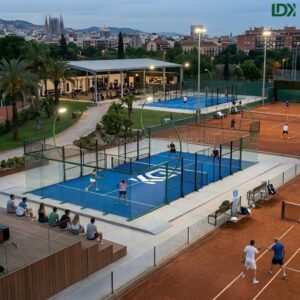 Installed 360 Degrees Panoramic Padel Court Project with Professional LED Lighting System