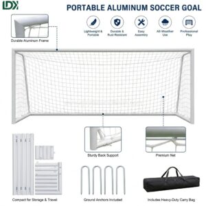5m x 2m portable aluminum soccer goal for football training