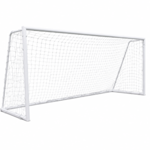 8x24 FIFA standard aluminum soccer goal with net on white background