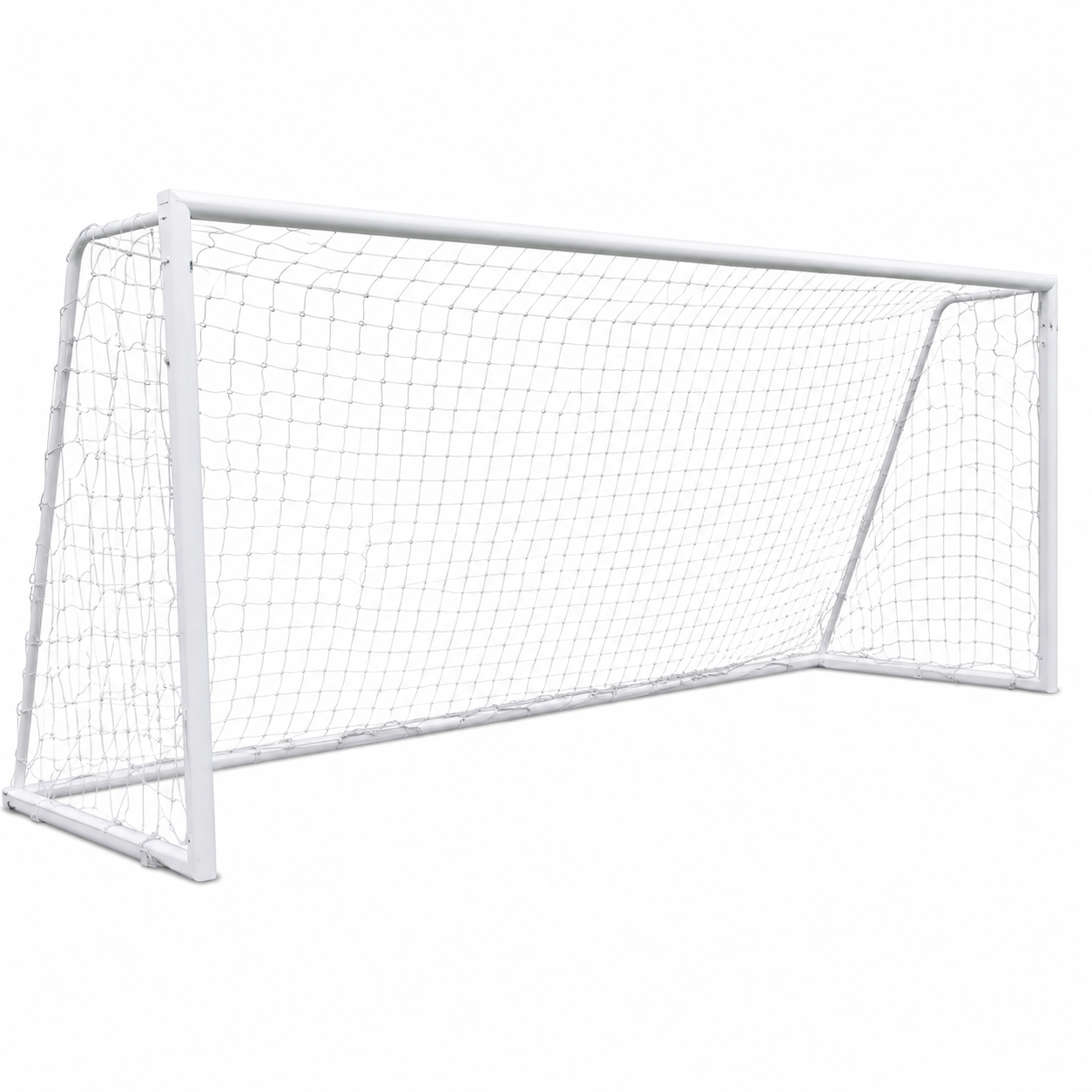 8x24 FIFA standard aluminum soccer goal with net on white background