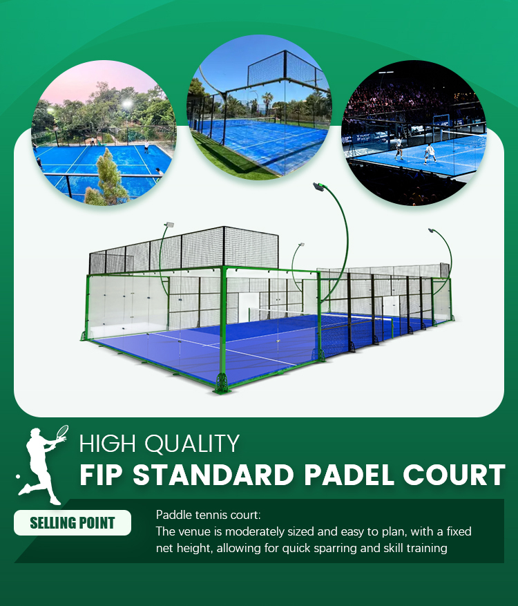 standard padel court FIP (International Padel Federation) standards
