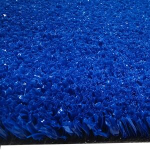 blue padel artificial turf side profile view