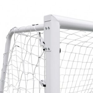 Close-up of powder coated aluminum soccer goal frame