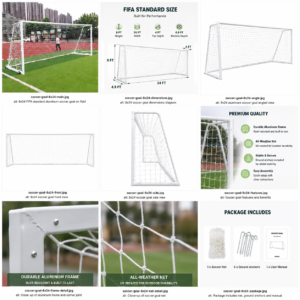 FIFA standard 8x24 aluminum soccer goal for professional football fields