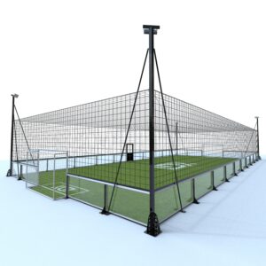 Outdoor professional caged soccer field, 76x2.5mm round steel pipe post, complete soccer goal included for resort & community project