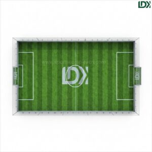 Top view layout of a portable detachable soccer cage system