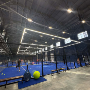 Completed LDK indoor panoramic padel court project in Russia for a commercial sports facility