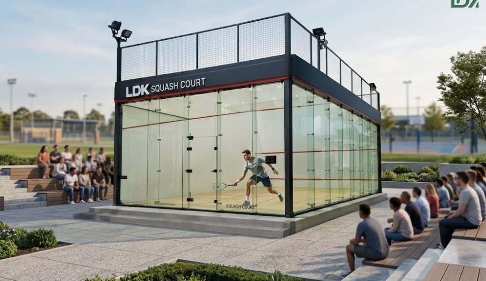 Single Transparent Squash Courts Balance Spectator Viewing and Player Focus