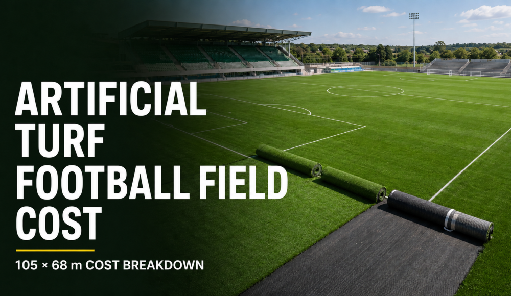 Artificial turf cost for a standard 105 by 68 metre football field