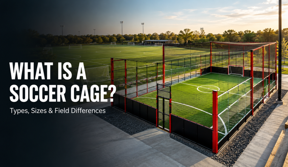 Comparison between an enclosed soccer cage and a standard soccer field